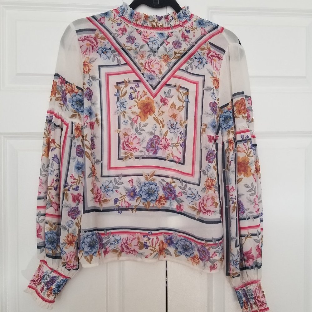 Retro Patterned Blouse